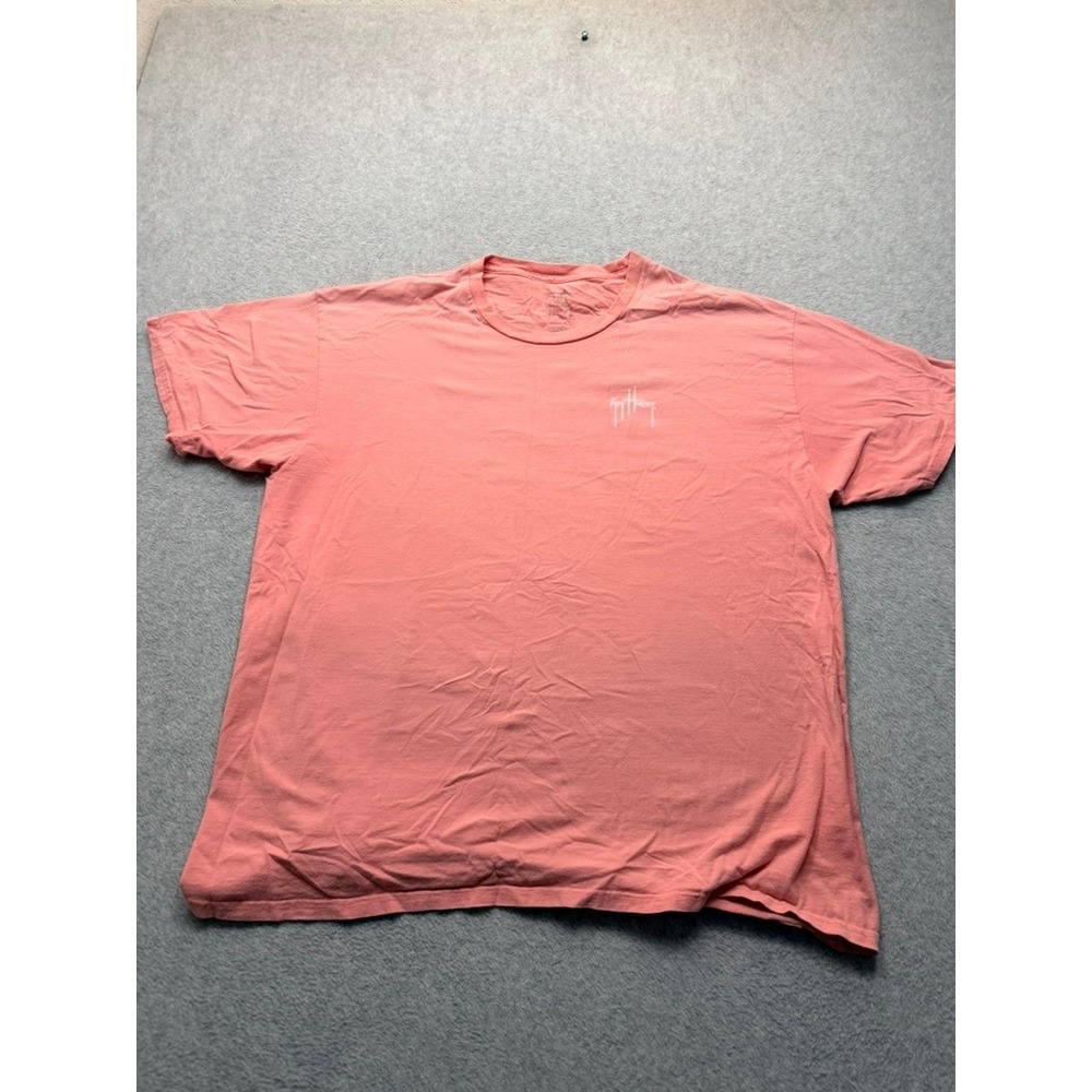 Guy Harvey Mens Coral Pink Short Sleeve Marlin Graphic T-Shirt Size XL